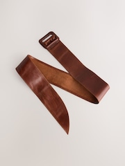 Tan Brown Wide Leather Belt - Image 5 of 5