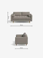 MADE.COM Basket Weave Pumice Grey Scott 2 Seater Sofa - Image 4 of 4