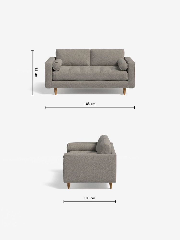 MADE.COM Basket Weave Pumice Grey Scott 2 Seater Sofa - Image 4 of 4