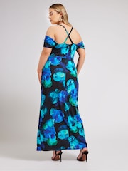Yours Curve Black London Cold Shoulder Dress - Image 3 of 5