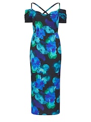 Yours Curve Black London Cold Shoulder Dress - Image 5 of 5
