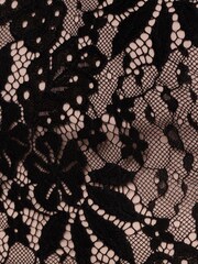 Adrianna Papell Lace Midi Flounce Black Dress - Image 7 of 7