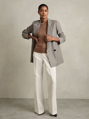 Reiss Mink Sierra Ruched Side Crew-Neck Top - Image 3 of 6