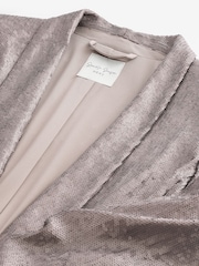 Rose Pink Sequin Ruched Sleeve Blazer - Image 8 of 9