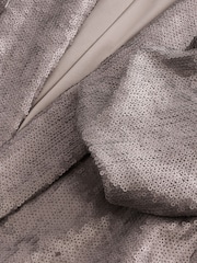 Rose Pink Sequin Ruched Sleeve Blazer - Image 9 of 9