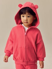 Coral Pink Zip Through Hoodie (3mths-7yrs) - Image 1 of 8