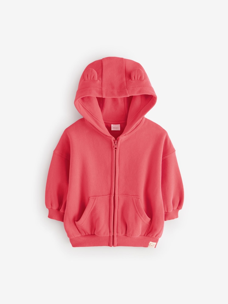 Rose corail - Sweat à capuche zippé (3mths-7yrs) - Image 5 of 8