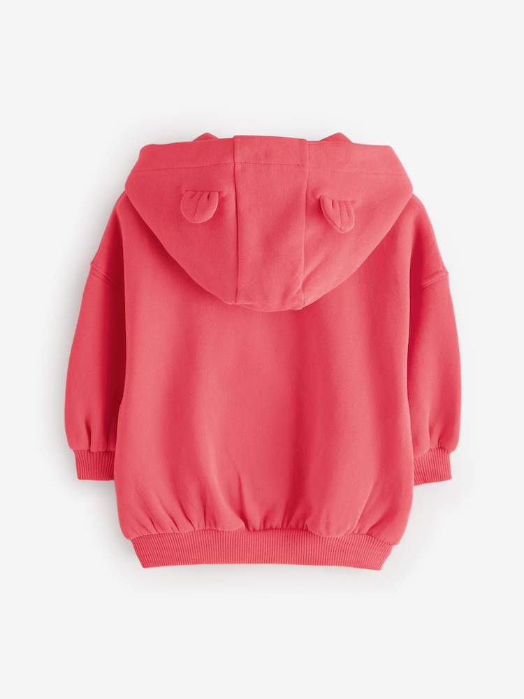 Rose corail - Sweat à capuche zippé (3mths-7yrs) - Image 6 of 8