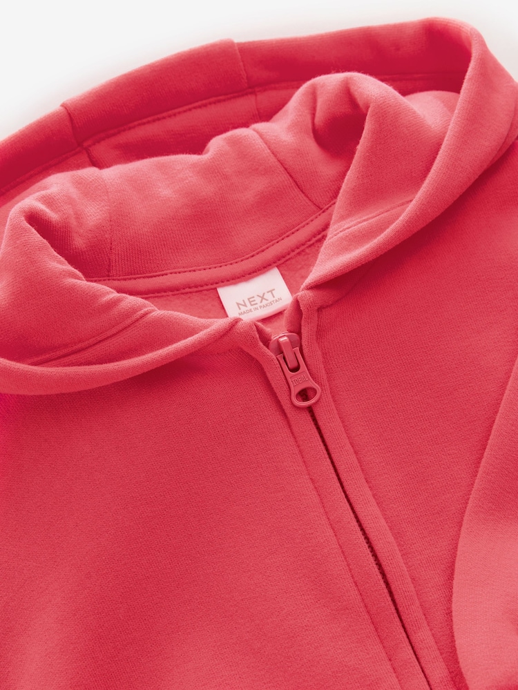 Rose corail - Sweat à capuche zippé (3mths-7yrs) - Image 7 of 8