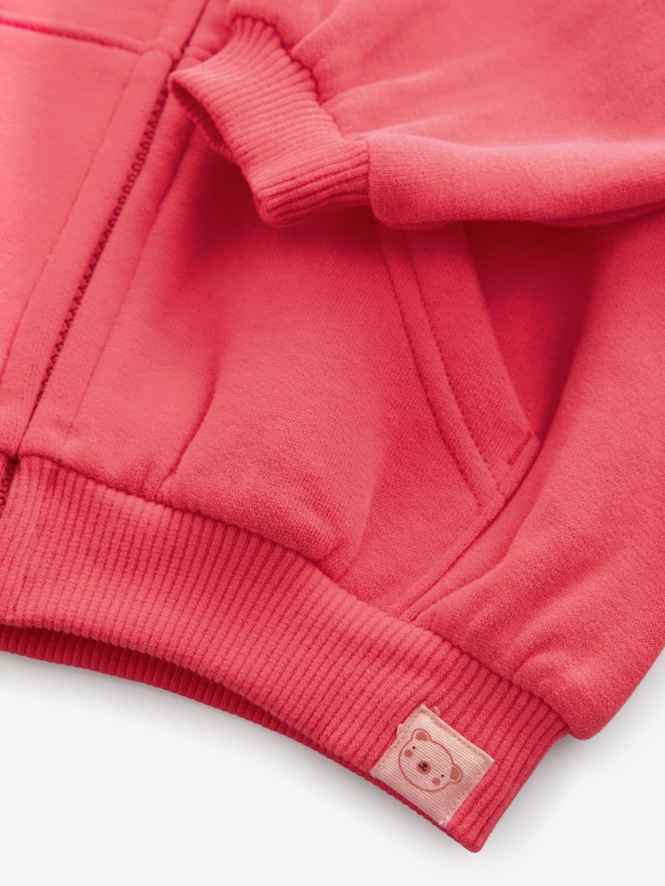 Coral Pink Zip Through Hoodie (3mths-7yrs) - Image 8 of 8