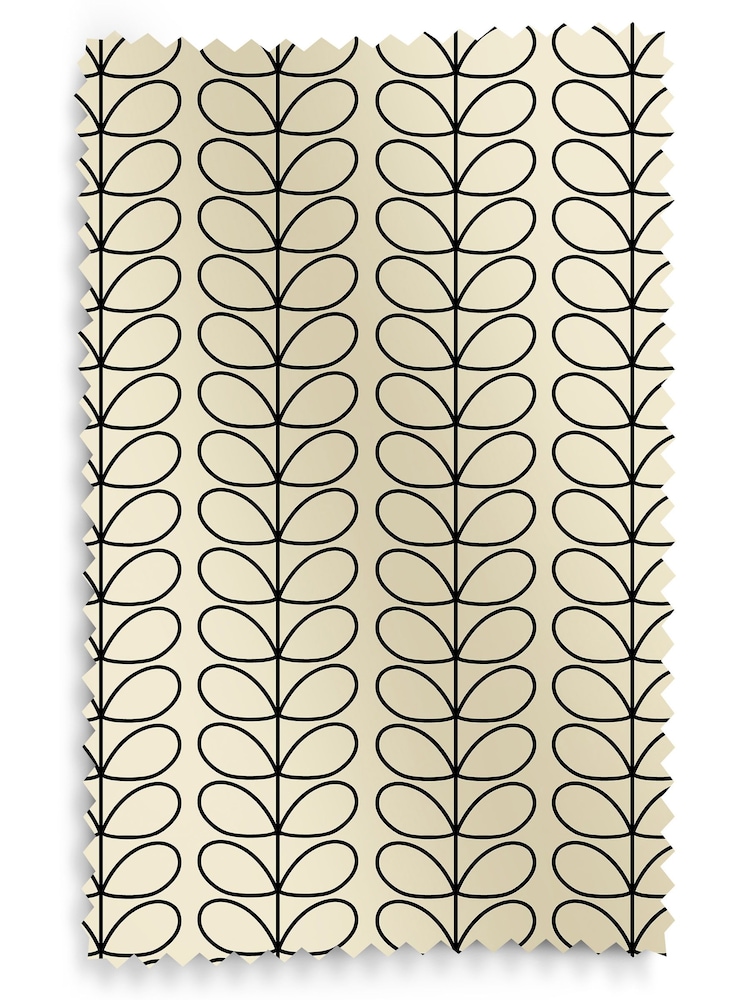 Orla Kiely Black Linear Stem Made to Measure 100% Cotton Curtains - Image 9 of 9