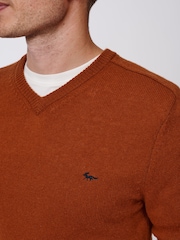 Aubin Eastbourne V-Neck Wool Jumper - Image 4 of 8
