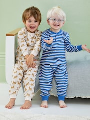JoJo Maman Bébé Toffee Leopard Rib Pyjamas 2 Pack - Image 1 of 11