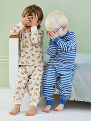 JoJo Maman Bébé Toffee Leopard Rib Pyjamas 2 Pack - Image 3 of 11