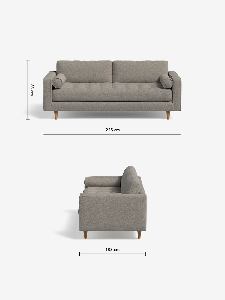 MADE.COM Basket Weave Pumice Grey Scott 3 Seater Sofa - Image 4 of 4