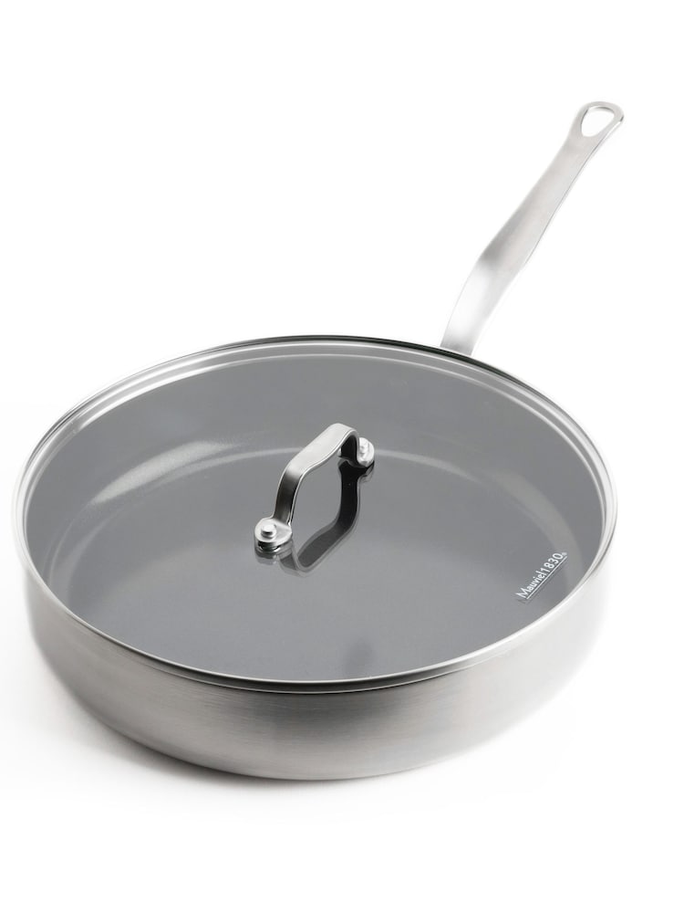 Mauviel 1830 Silver Tri-Ply Covered Skillet 28CM - Image 1 of 4