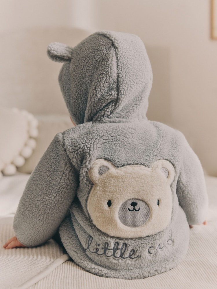 Grey Bear Cosy Borg Fleece Baby Jacket - Image 1 of 11