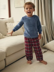 Red/Blue Check Cosy Fleece Pyjamas (9mths-12yrs) - Image 1 of 9