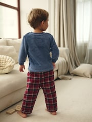 Red/Blue Check Cosy Fleece Pyjamas (9mths-12yrs) - Image 2 of 9