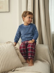 Red/Blue Check Cosy Fleece Pyjamas (9mths-12yrs) - Image 3 of 9