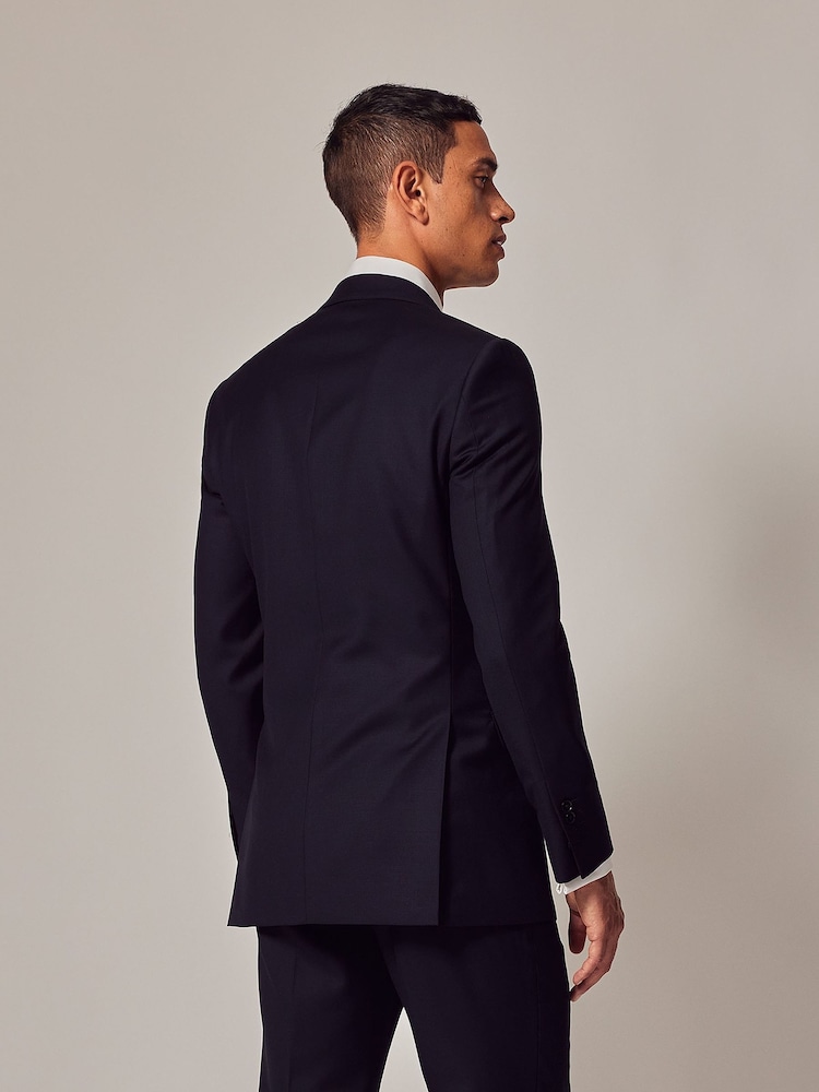 Hawes & Curtis Slim modra Twill moška obleka jakna; suknjič - Slika 2 iz 7