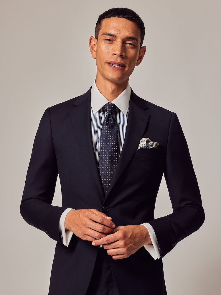 Hawes & Curtis Slim Blue Twill Suit Jacket - Image 3 of 7