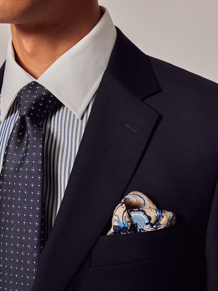 Hawes & Curtis Slim Blue Twill Suit Jacket - Image 4 of 7