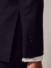 Hawes & Curtis Slim modra Twill moška obleka jakna; suknjič - Slika 7 iz 7