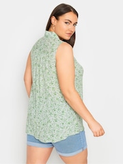 Yours Curve Green Sleeveless Blouse - Image 3 of 5