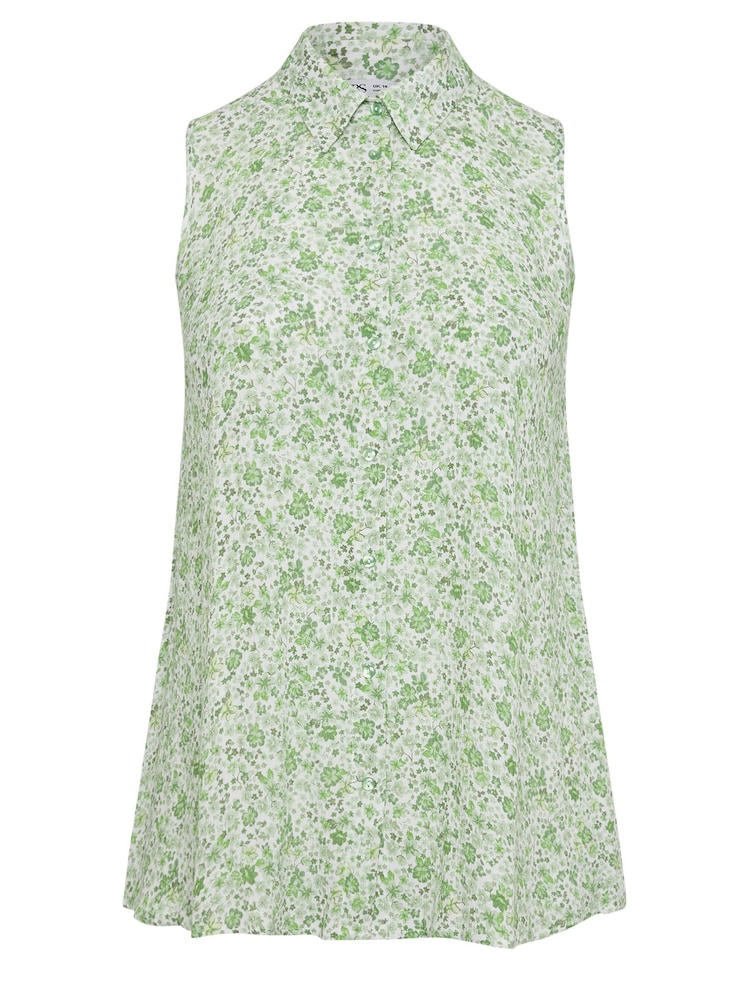 Yours Curve Green Sleeveless Blouse - Image 5 of 5