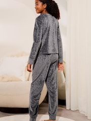 Lipsy Grey Animal Velour Cosy Knot Front Pyjamas (5-16yrs) - Image 4 of 4