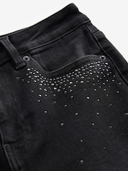 Black Embellished Supersoft Flare Jeans - Image 6 of 7