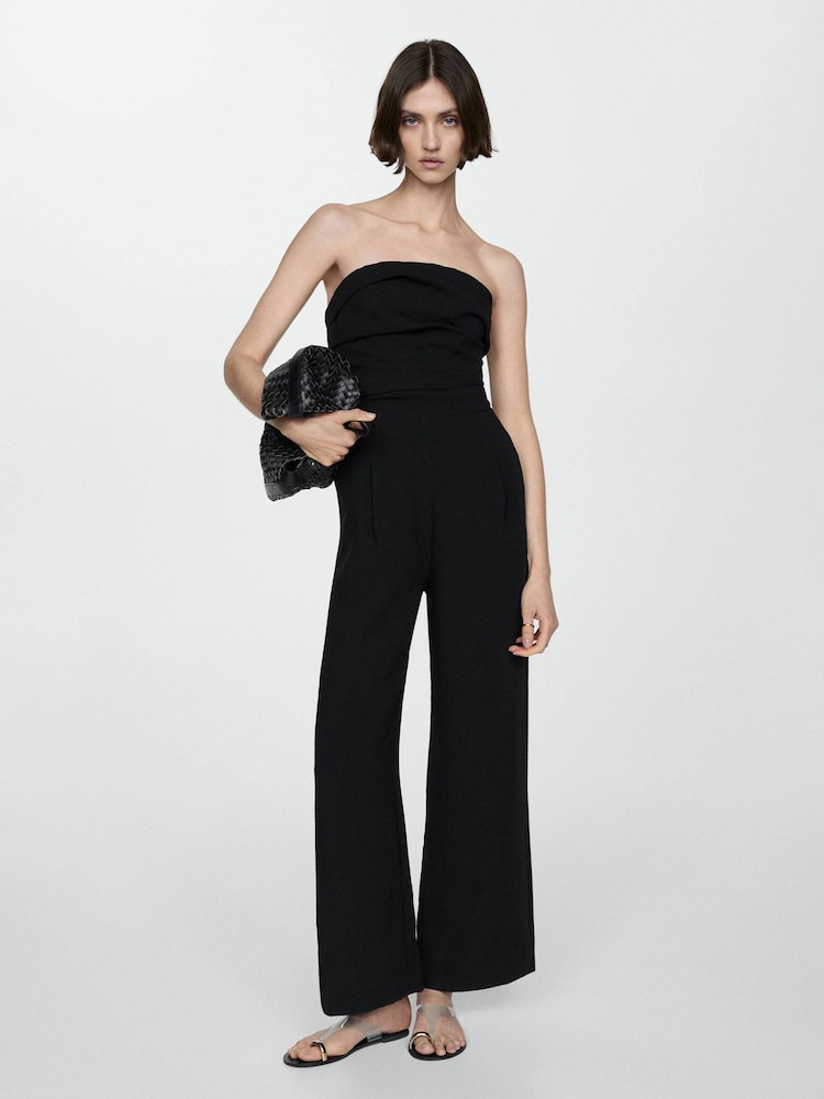 Mango Black Strapless Jumpsuit - Image 1 of 6