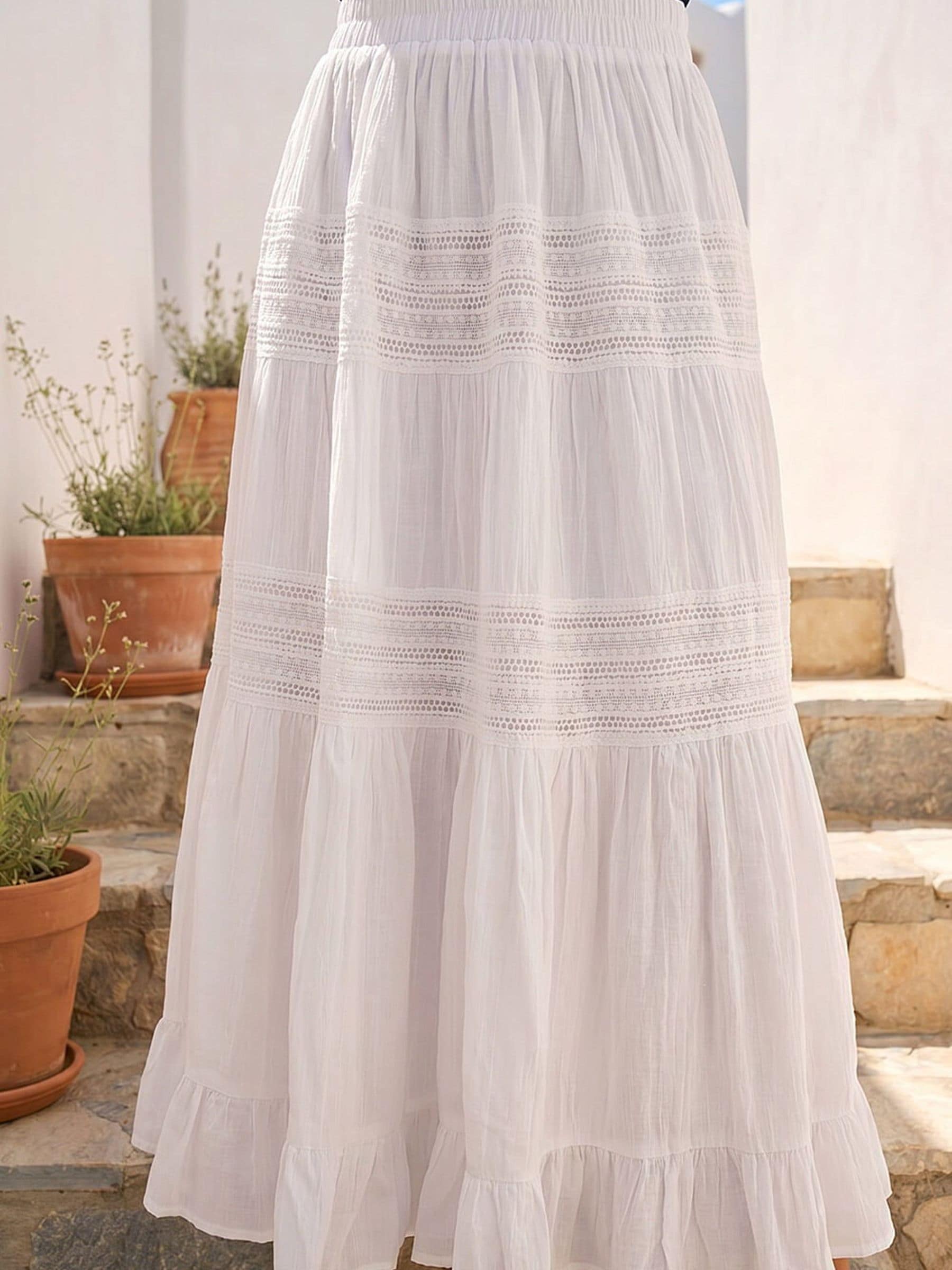 Buy Roman White Lace A Line Midi Skirt from the Next UK online shop