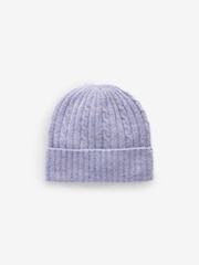 Lilac Purple Cable Cable Hat, Gloves and Scarf Set (3-16yrs) - Image 3 of 5