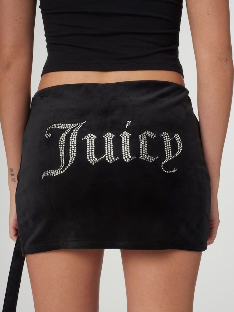 Juicy Couture Black Maxy Classic Velour Skirt - Image 2 of 6
