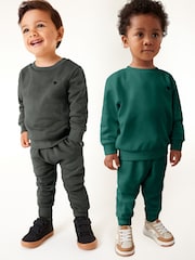 Oglje siva/zelena - zgornji del trenirke; majica za vadbe in lahke hlače za prosti čas 2 Pack Set (3mes-7yrs) - Slika 1 iz 8