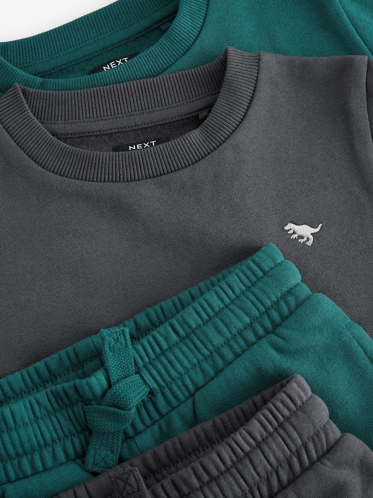 Charcoal Grey/Green Sweatshirt and Joggers 2 Pack Set (3mths-7yrs) - Image 9 of 9
