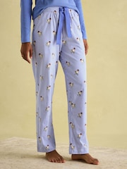 Joules Lyla Blue Jersey Pyjama Set - Image 4 of 8