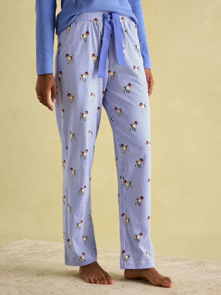 Joules Lyla Blue Jersey Pyjama Set - Image 4 of 8