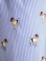 Joules Lyla Blue Jersey Pyjama Set - Image 8 of 8