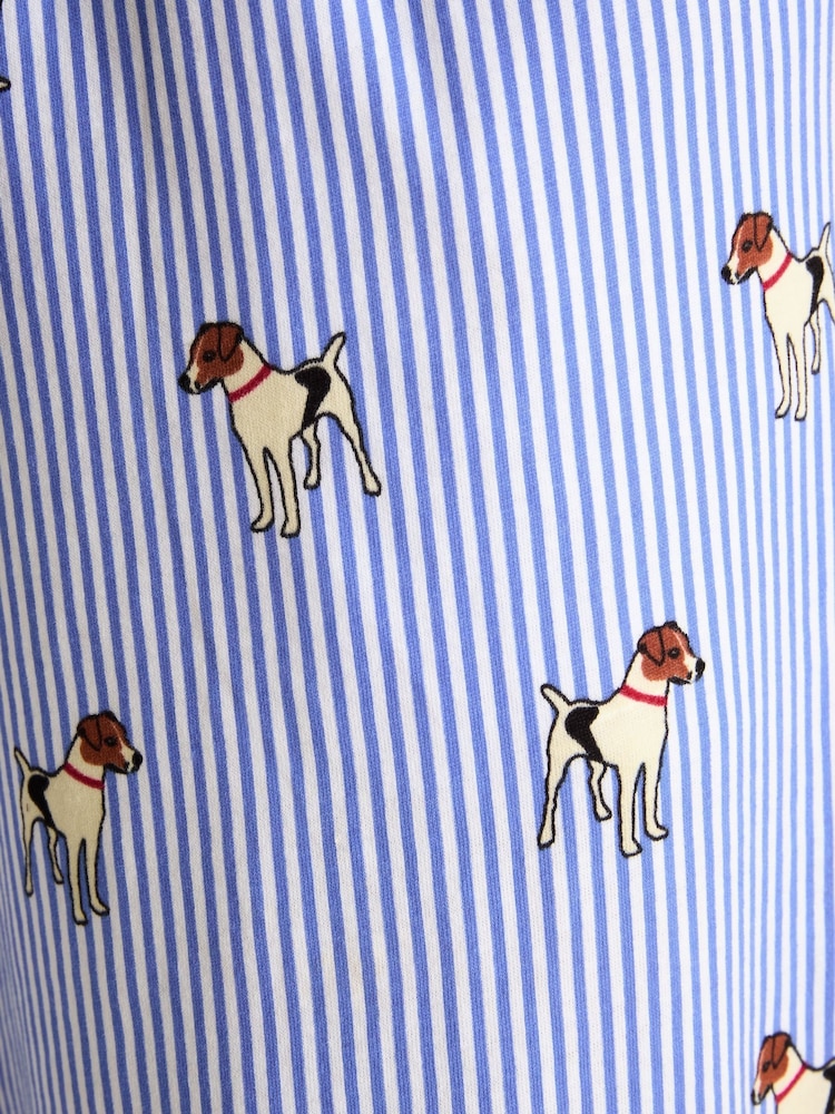 Joules Lyla Blue Jersey Pyjama Set - Image 8 of 8