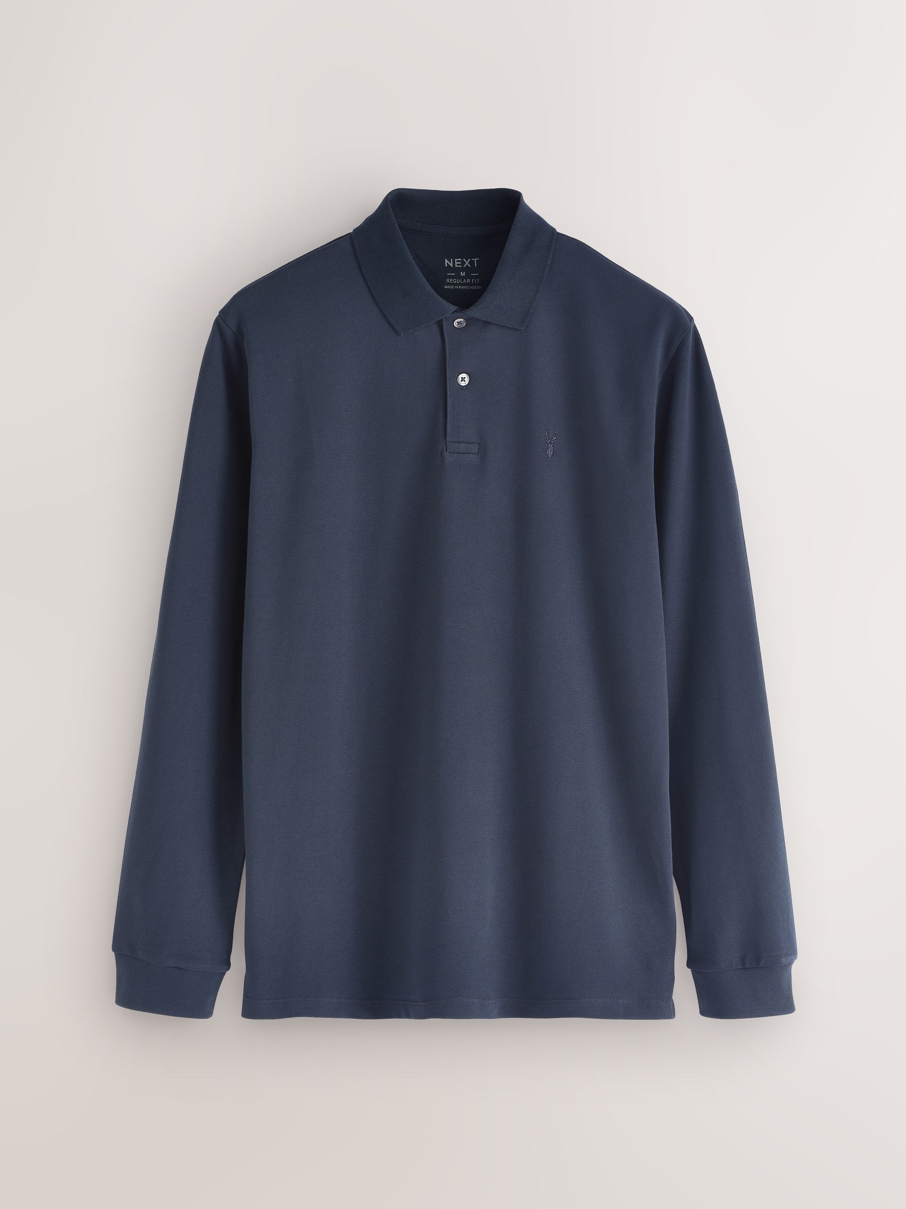 YAECA PARK｜24SS Long Sleeve Polo（Navy・L） Buy Navy Blue Regular Fit Long Sleeve Pique Polo Shirt from Next