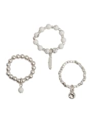 Bibi Bijoux Silver Tone Dreamcatcher Stretch Ring Set - Image 1 of 4