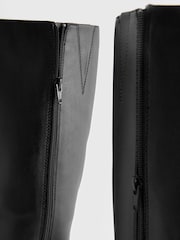 Black Forever Comfort® Chunky Heeled Round Toe Knee High Boots - Image 10 of 10
