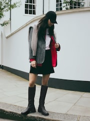 Black Forever Comfort® Chunky Heeled Round Toe Knee High Boots - Image 5 of 10