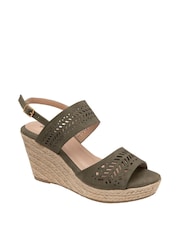 Dunlop Green Wedge Open Toe Sandals - Image 1 of 4
