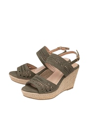 Dunlop Green Wedge Open Toe Sandals - Image 2 of 4