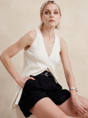 Banana Republic Cream Textured Knit Vest - Image 1 of 1
