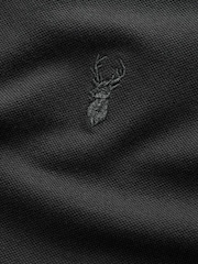Black Relaxed Fit Short Sleeve Pique Polo Shirt - Image 7 of 7